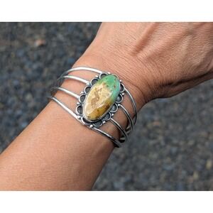 Navajo Cuff Bracelet Native American Turquoise Jewelry Southwest Sz 6.5 *